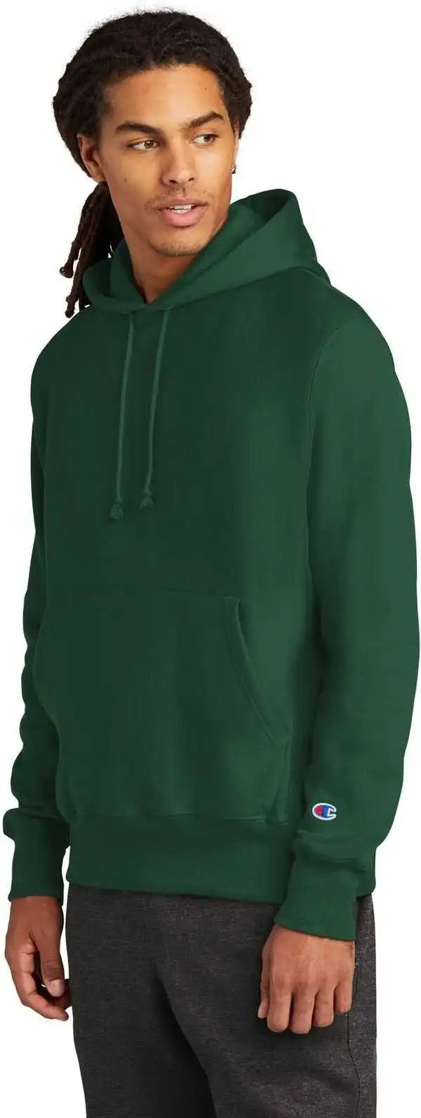 Champion S101 Reverse Weave Hooded Sweatshirt - Dark Green
