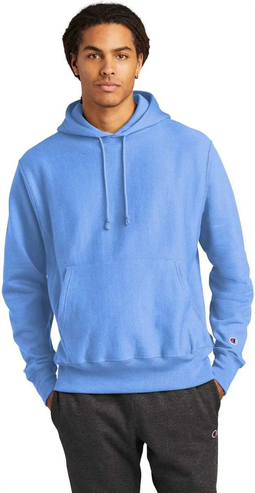 Champion S101 Reverse Weave Hooded Sweatshirt - Light Blue