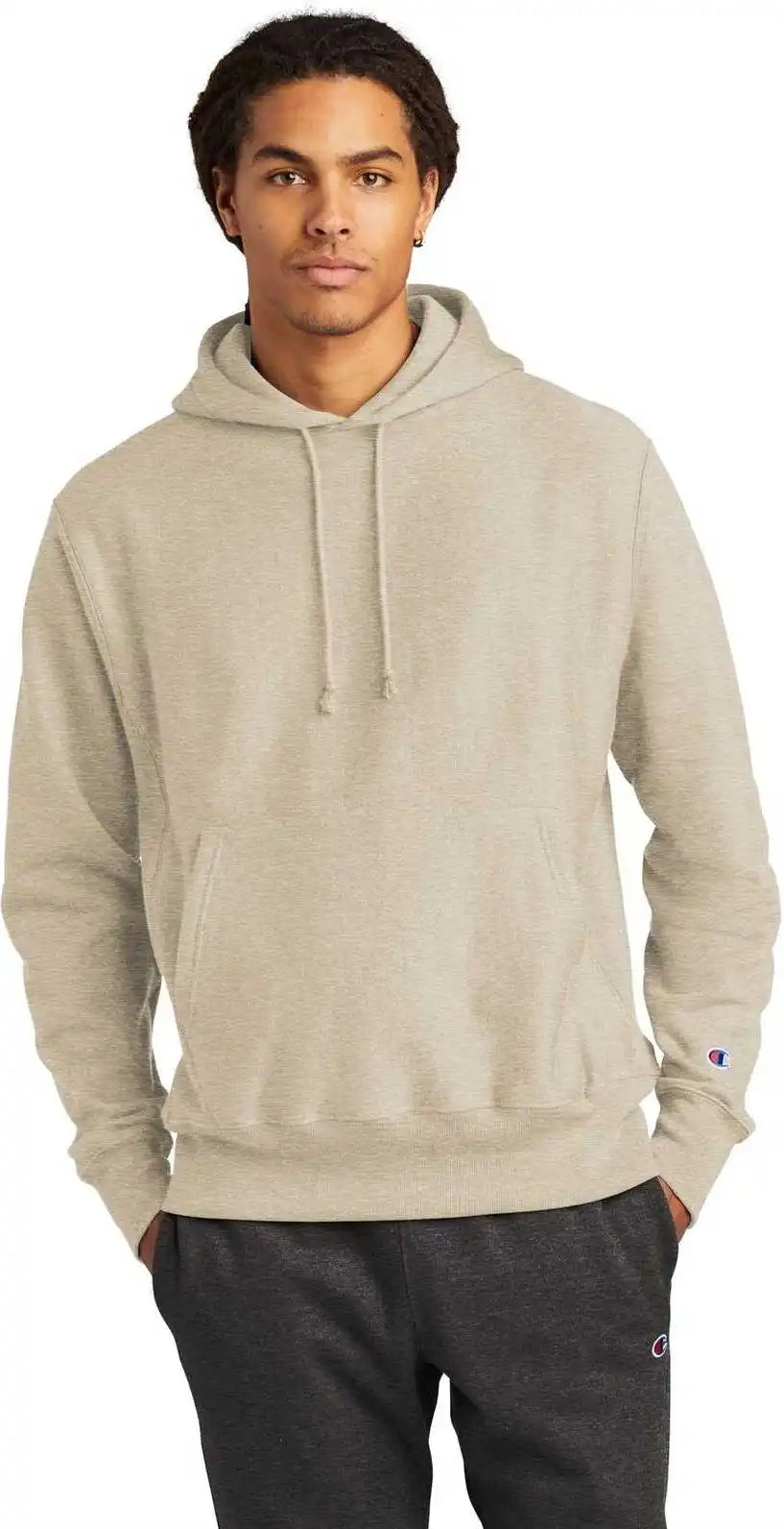 Champion S101 Reverse Weave Hooded Sweatshirt - Oatmeal Heather