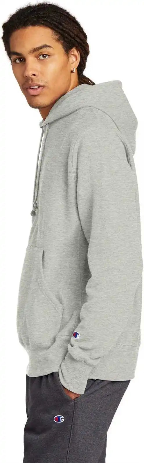 Champion S101 Reverse Weave Hooded Sweatshirt - Oxford Gray