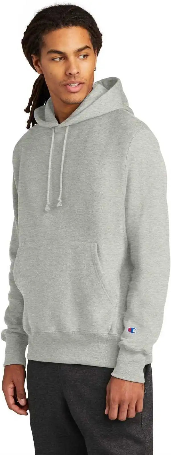 Champion S101 Reverse Weave Hooded Sweatshirt - Oxford Gray