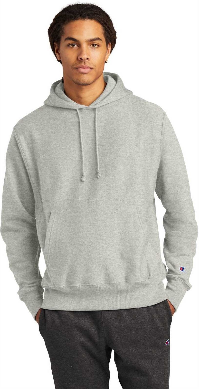 Champion S101 Reverse Weave Hooded Sweatshirt - Oxford Gray