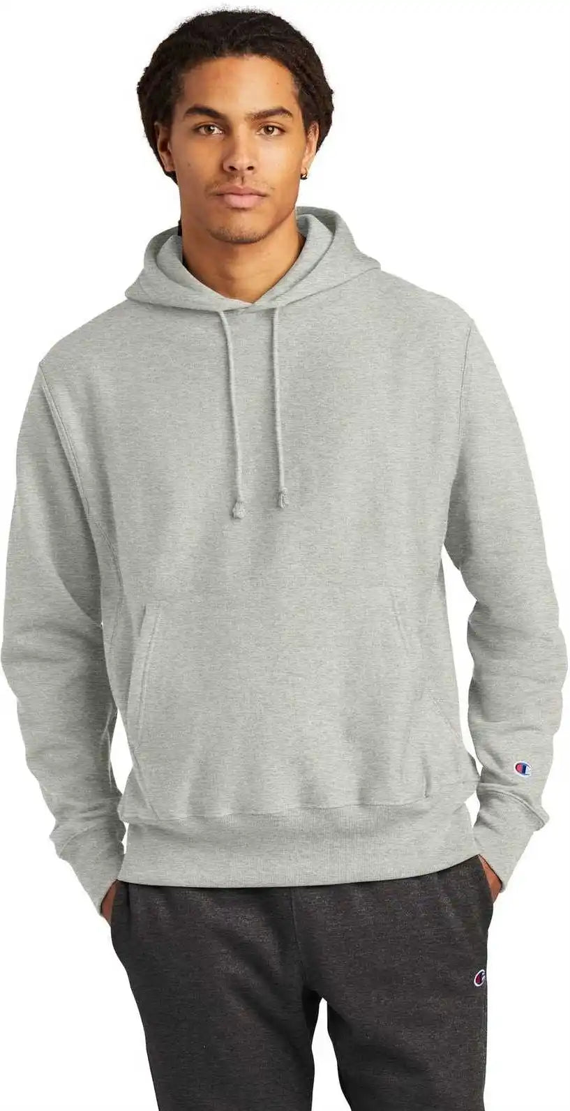 Champion S101 Reverse Weave Hooded Sweatshirt Oxford Grey