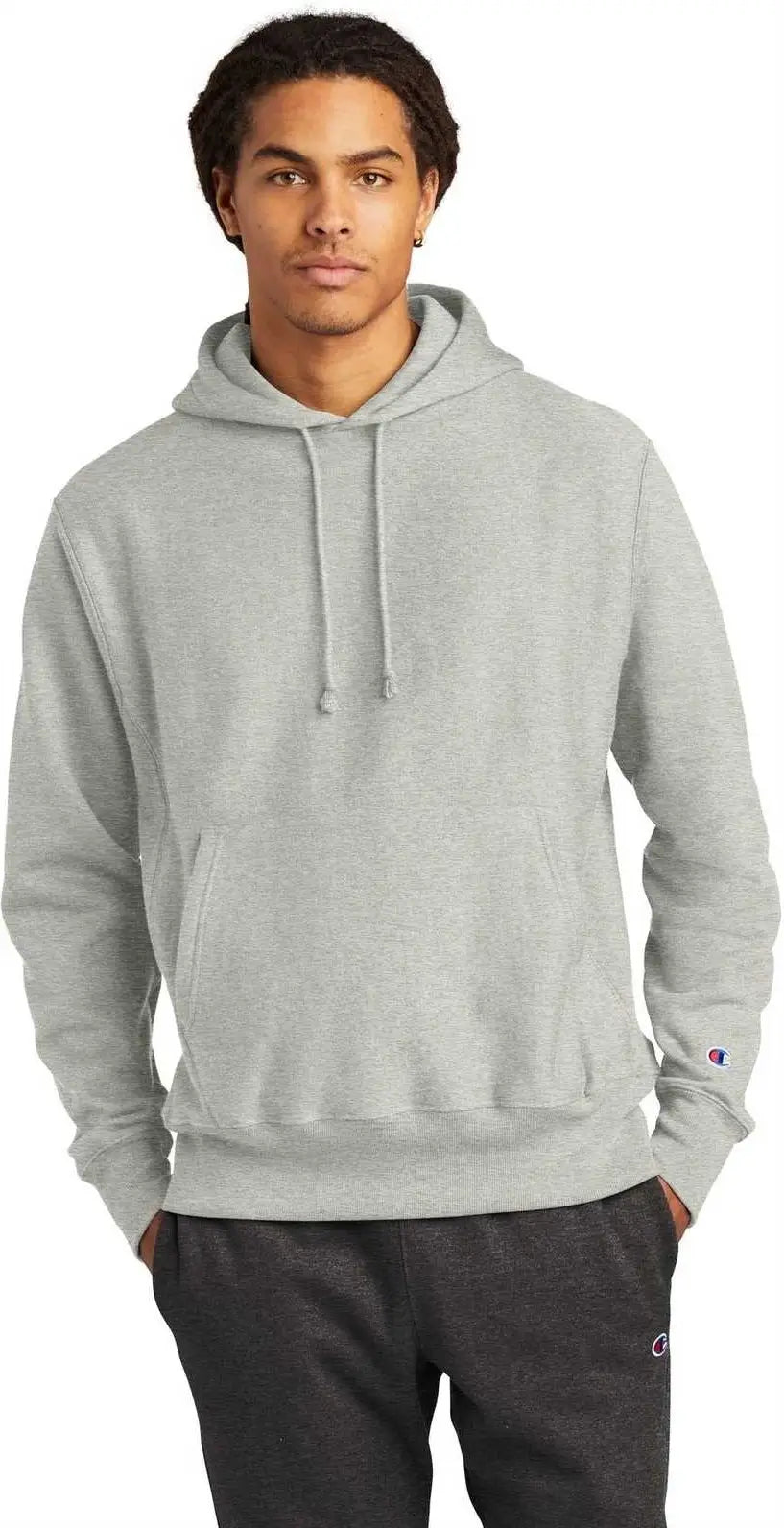 Champion S101 Reverse Weave Hooded Sweatshirt - Oxford Grey