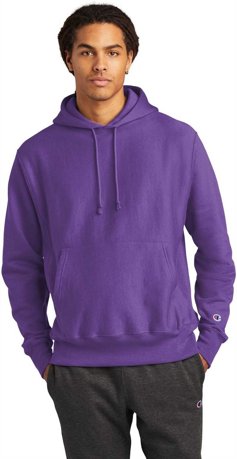 Champion S101 Reverse Weave Hooded Sweatshirt - Purple