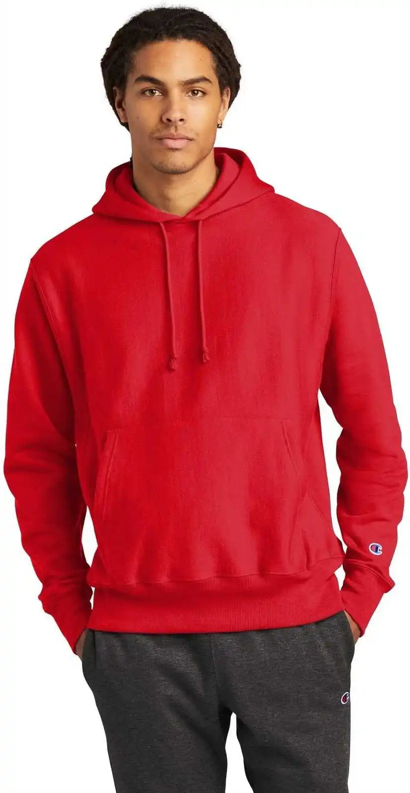 Champion S101 Reverse Weave Hooded Sweatshirt - Red