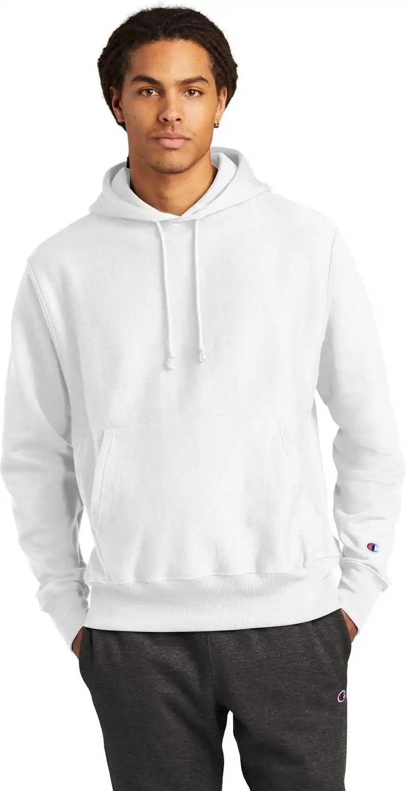 Champion S101 Reverse Weave Hooded Sweatshirt - White