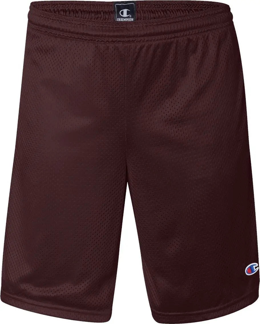 Champion S162 Polyester Mesh 9’’ Shorts with Pockets - Maroon