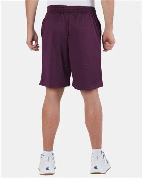 Champion S162 Polyester Mesh 9’’ Shorts with Pockets - Maroon