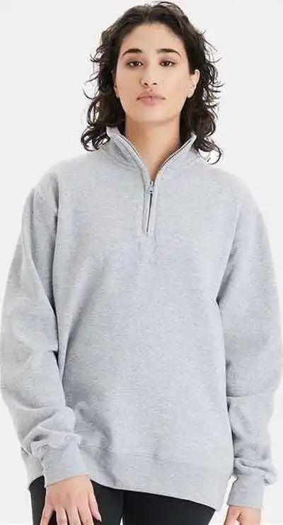 Champion S450 Powerblend Quarter Zip Sweatshirt Light Steel