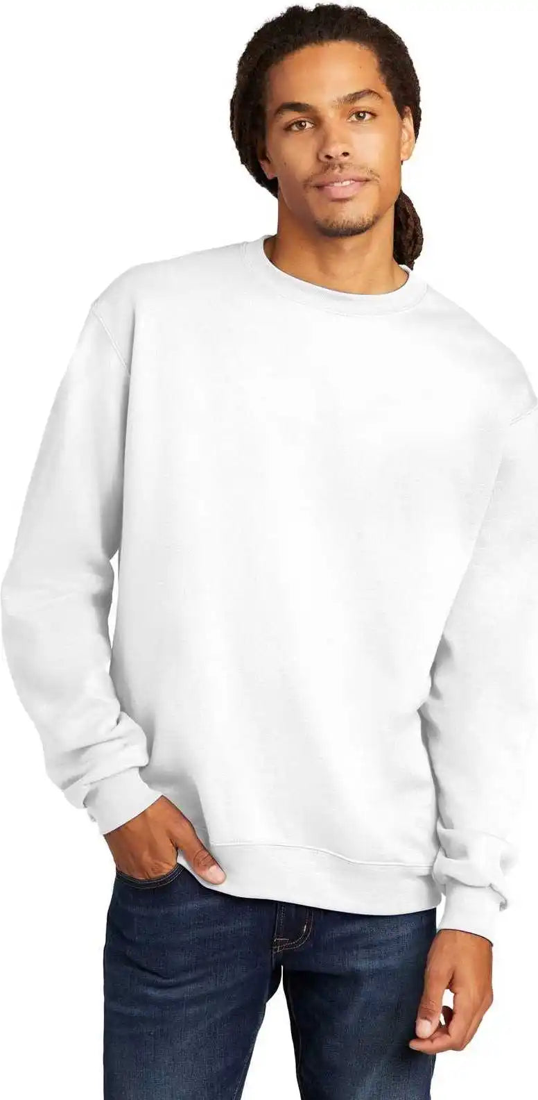 Champion S6000 Powerblend Crewneck Sweatshirt White