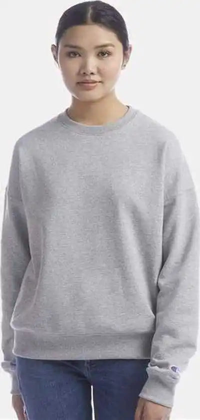 Champion S650 Women’s Powerblend Crewneck Sweatshirt Light Steel