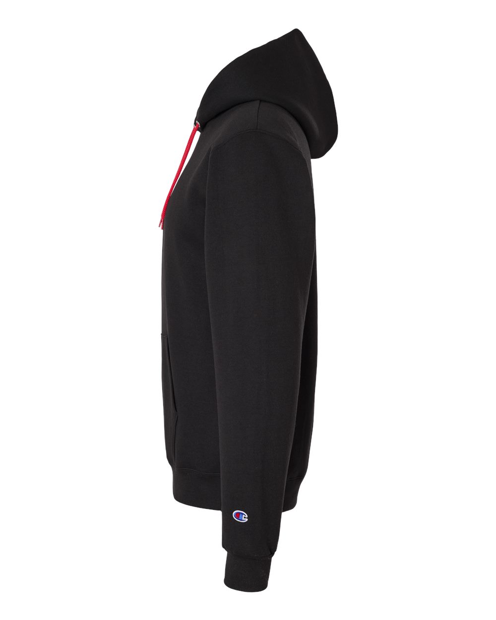 Champion S7cb0 Unisex Powerblend Contrast Color Hooded Sweatshirt - Black Scarlet