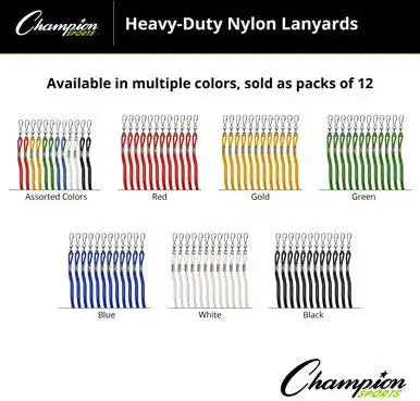 Champion Sports 125-126 Heavy-duty Nylon Lanyards - Doz
