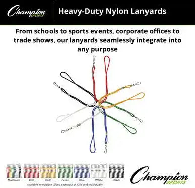 Champion Sports 125-126 Heavy-duty Nylon Lanyards - Doz