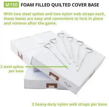 Champion Sports 15x15 Base Set 15’’ x Foam Filled Quilted Cover Base - Set