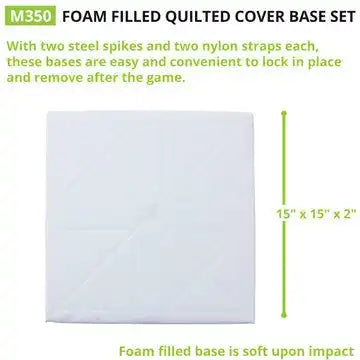Champion Sports 15x15 Base Set 15’’ x Foam Filled Quilted Cover Base - Set