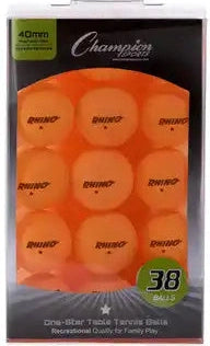 Champion Sports 1str38 1-star Table Tennis Balls - 38 Pk