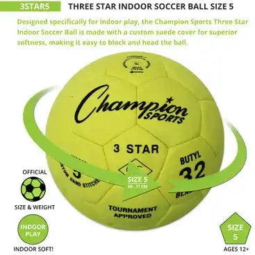 Champion Sports 3star 3 Star Indoor Soccer Ball - Ea