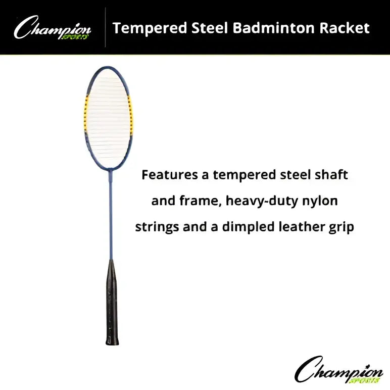 Champion Sports Br20 Tempered Steel Badminton Racket - Set