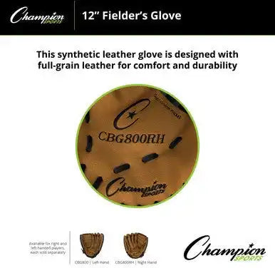 Champion Sports Cbg800 Cbg800 12’’ Synthetic Leather Fielder’s Glove - Ea