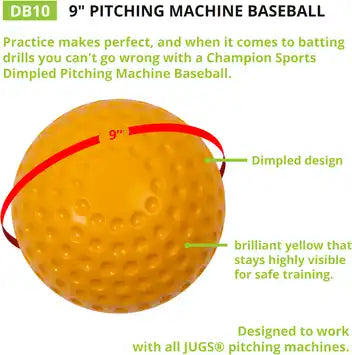 Champion Sports Db10 Dimpled Pitching Machine Baseballs - Doz