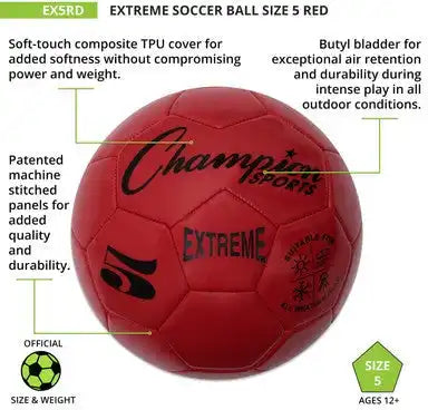 Champion Sports Ex5 Extreme Soccer Ball Size 5 - Ea