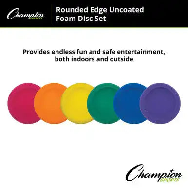 Champion Sports Fdset Rounded Edge Uncoated Foam Disc - Set