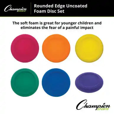 Champion Sports Fdset Rounded Edge Uncoated Foam Disc - Set