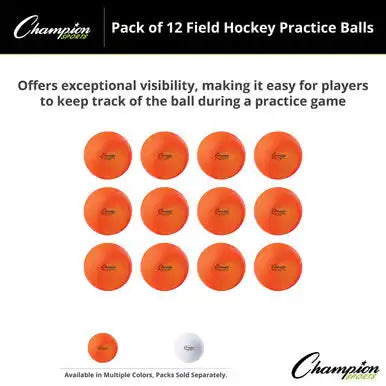 Champion Sports Fhb2 Field Hockey Practice Balls - Doz