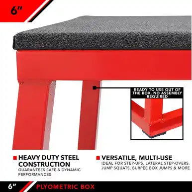 Champion Sports J-pbox Plyo (plyometric) Box (6’’) - Ea - 6’’