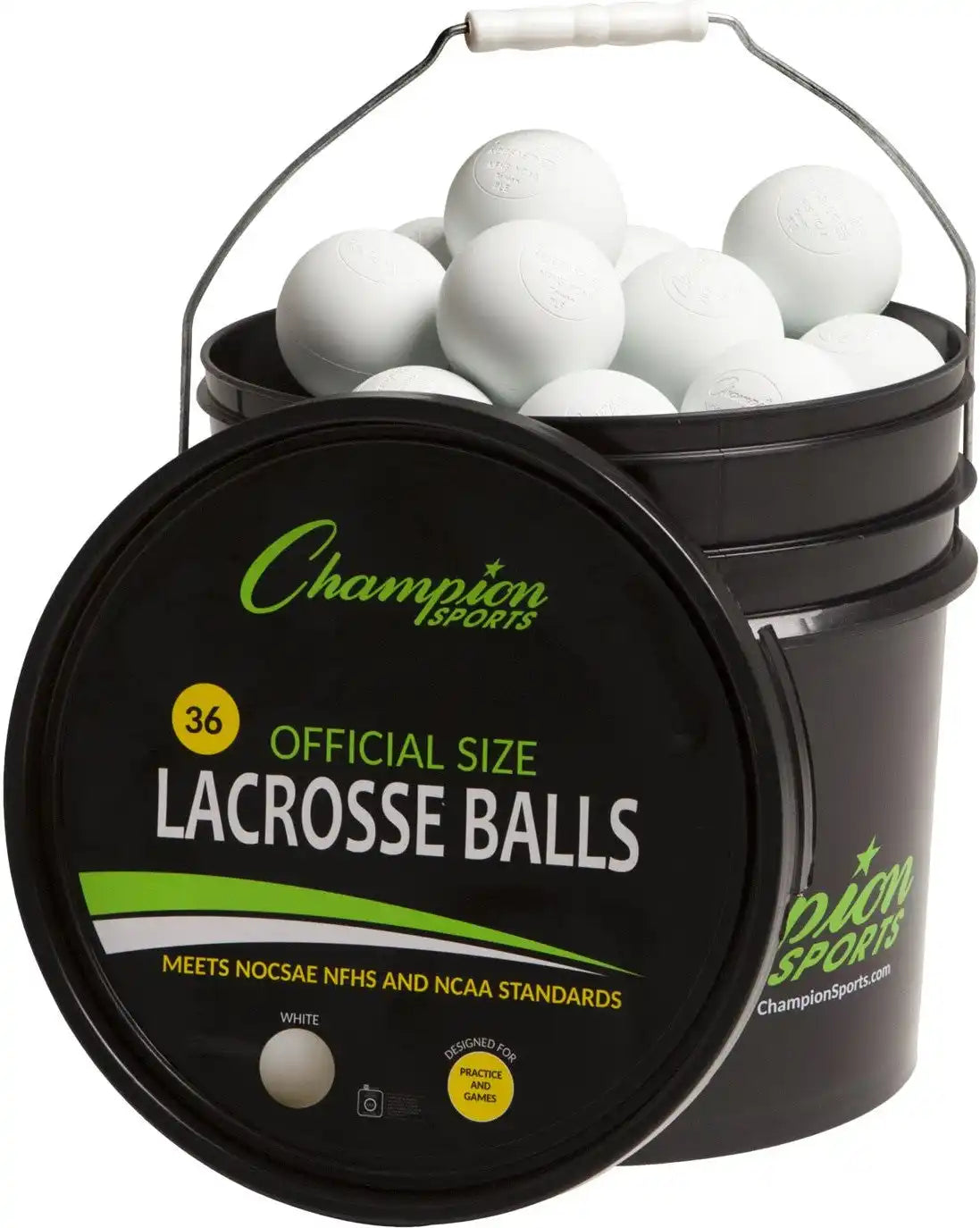 Champion Sports Lbbucket Lacrosse Ball Bucket - Ea - White