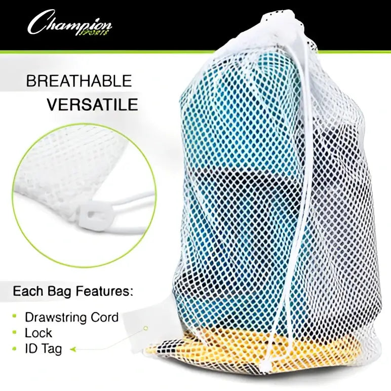 Champion Sports Mb18 Mesh Equipment Bag 18’’ x 12’’ - Set