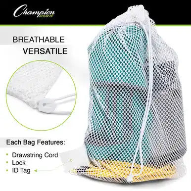 Champion Sports Mb18 Mesh Equipment Bag 18’’ x 12’’ - Set - of Six Colors