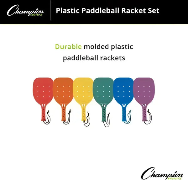 Champ Racket Set Champion Sports MRSET Plastic Paddleball Racket - Set - HIT a Double