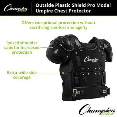 Champion Sports P200 Outside Plastic Shield Pro Chest Protector - Ea