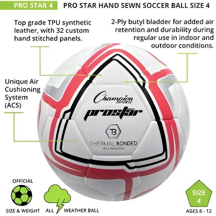 Champion Sports Prostar Prostar Soccer Ball - Ea