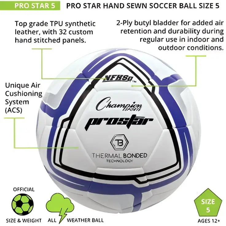 Champion Sports Prostar Prostar Soccer Ball - Ea