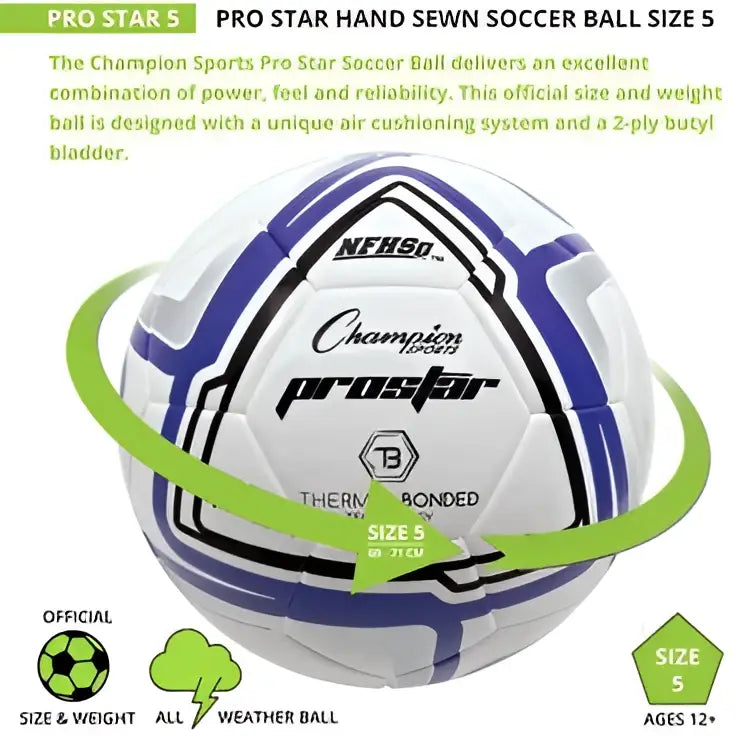 Champion Sports Prostar Prostar Soccer Ball - Ea