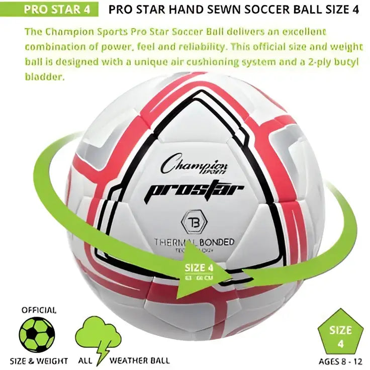 Champion Sports Prostar Prostar Soccer Ball - Ea