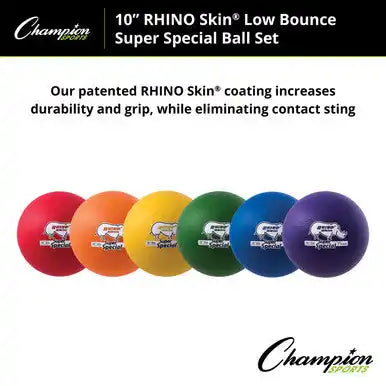 Champion Sports Rs101 10’’ Rhino Skin Super Special Foam Ball - Set - of 6 Colors