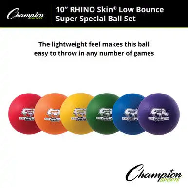 Champion Sports Rs101 10’’ Rhino Skin Super Special Foam Ball - Set - of 6 Colors