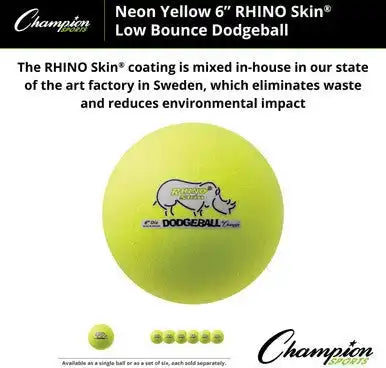Champion Sports Rxd6 6’’ Rhino Skin Low Bounce Dodgeball - Ea