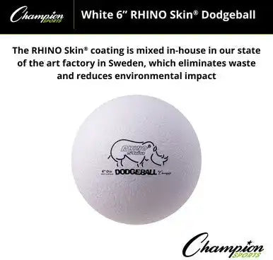 Champion Sports Rxd6 6’’ Rhino Skin Low Bounce Dodgeball - Ea