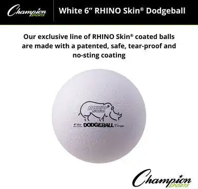 Champion Sports Rxd6 6’’ Rhino Skin Low Bounce Dodgeball - Ea