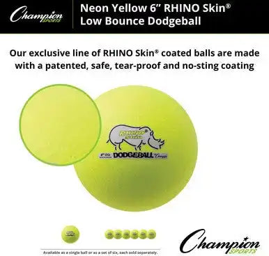 Champion Sports Rxd6 6’’ Rhino Skin Low Bounce Dodgeball - Ea