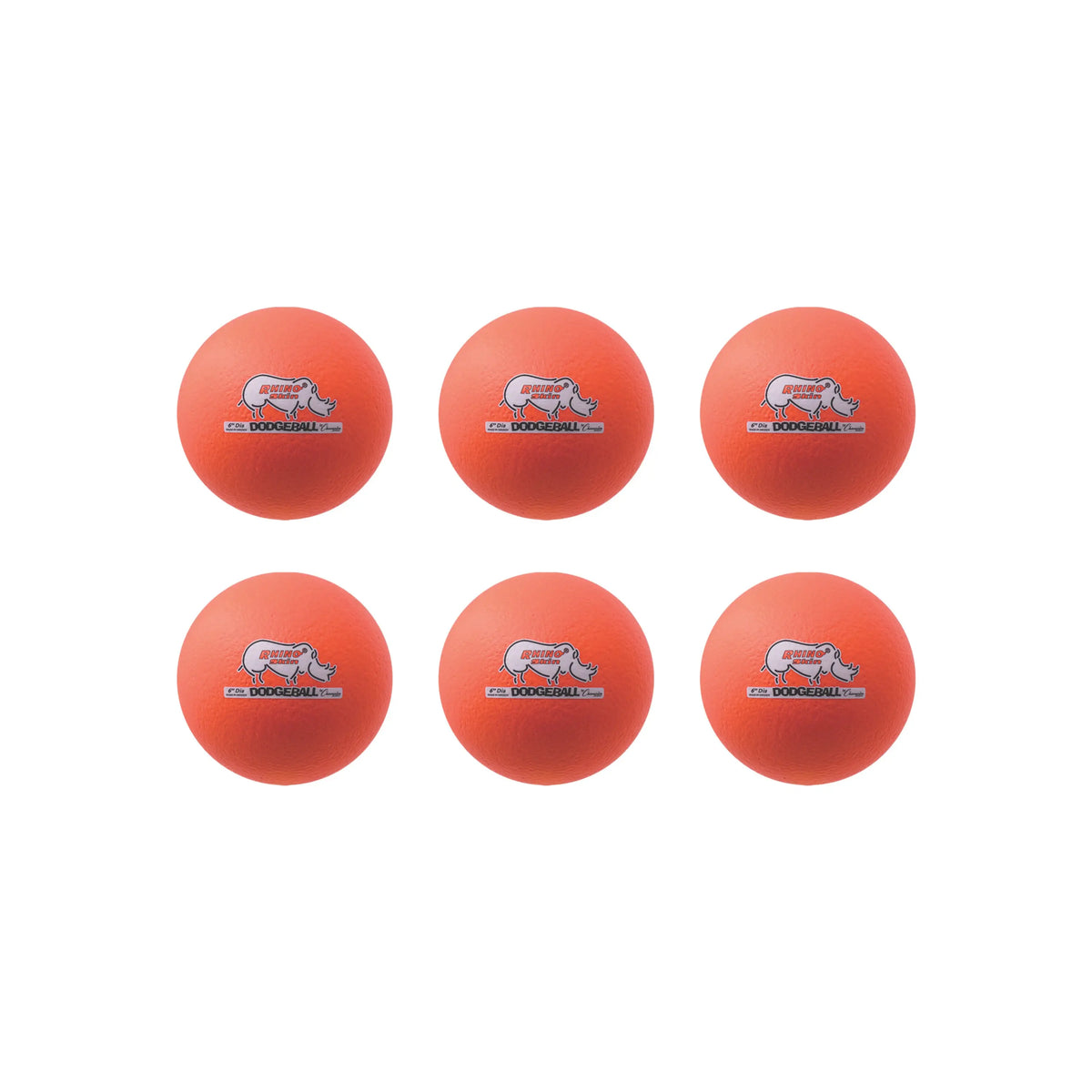 Champion Sports Rxd6set 6’’ Rhino Skin Low Bounce Dodgeball - Set