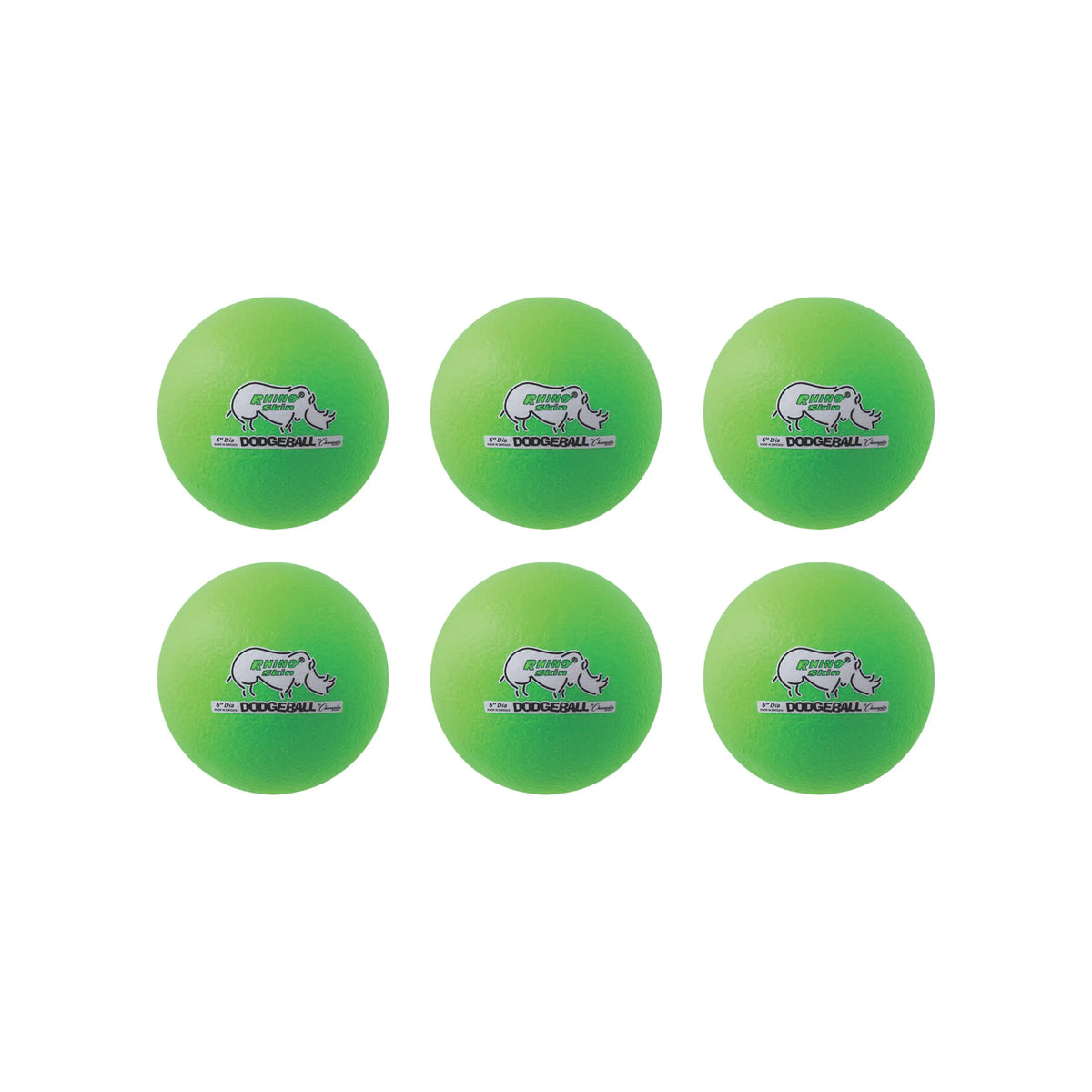 Champion Sports Rxd6set 6’’ Rhino Skin Low Bounce Dodgeball - Set