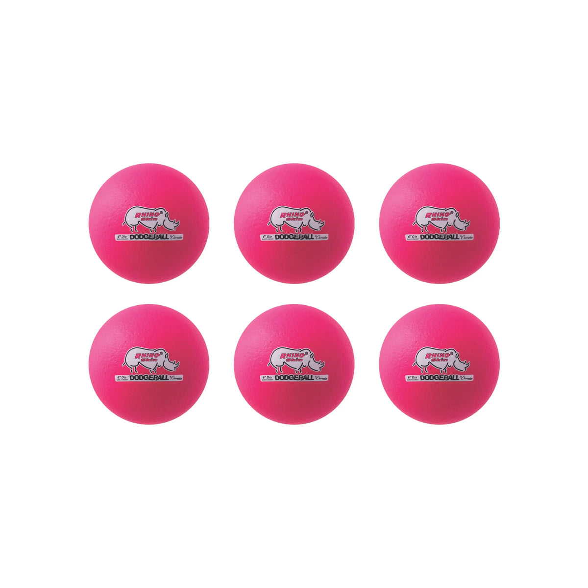 Champion Sports Rxd6set 6’’ Rhino Skin Low Bounce Dodgeball - Set