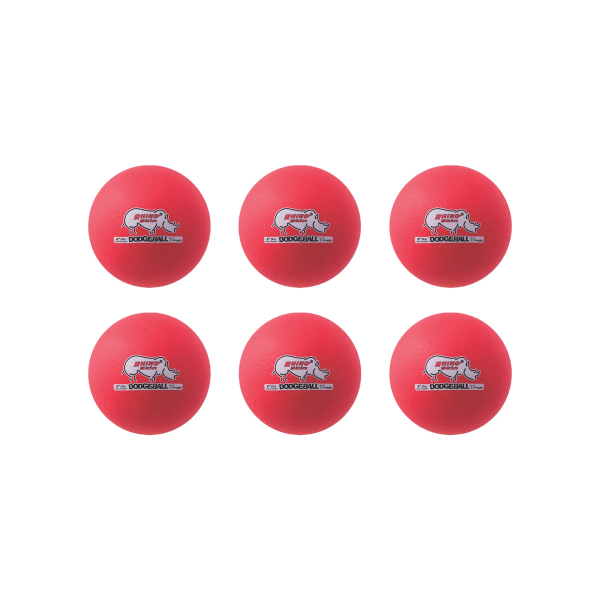 Champion Sports Rxd6set 6’’ Rhino Skin Low Bounce Dodgeball - Set